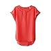 Womens Carved Hollow Bat Sleeve Chiffon Top T-shirt Blouses XX-Large Watermelon Red