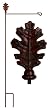 Garden Stand Oak Leaves Rusty Bronze