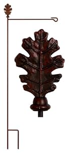 Garden Stand Oak Leaves Rusty Bronze
