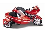Diecast Model Harley Davidson Road Glide FLTR with Sidecar (1997) (1:18 scale) in Red