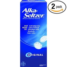 Alka-Seltzer Original Effervescent Tablets with Aspirin, 72-Count Boxes (Pack of 2)