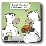 Rich Diesslins Funny General Cartoons - Cow Eating a Big Ronald Burger at a Fast Food Joint - Mouse Pads