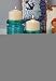 Recycled Glass Cynlinder Rings Candle Holder Set of 2, Teal