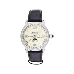 Christophe Skye - Alldate Automatic Watch with Brown Leather Strap. Model: CS-843332001549