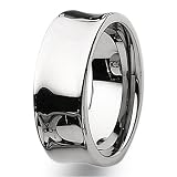 Concave Polished Tungsten Carbide Ring (9.0 mm) - Sizes 8-14