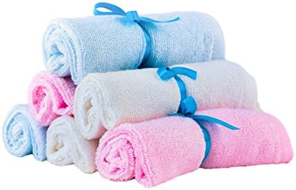 Super Soft Bamboo Baby Bath Washcloths, 100% Natural Bamboo Towels, Super Soft,( Pack of 6) Large size 10" x 10"