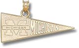 Michigan Wolverines Solid 10K Gold ''M'' & ''MICHIGAN'' Pennant Pendant