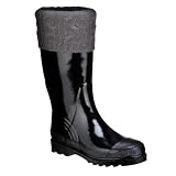 Women's Zora Sweater Cuff Fleece-Lined Rain Boots - Black