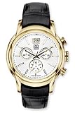 ESQ Swiss Men's Quest Black Crocodile Grained Leather Strap Silver Dial Watch #07301231