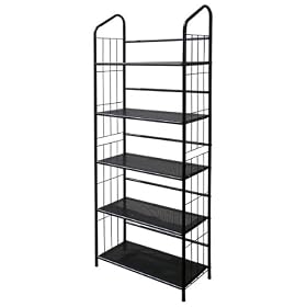 5 Tier Metal Book Shelves - Black