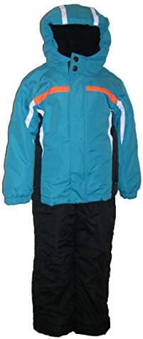 Pulse/Iceburg Little Boys toddler 2 Piece Snowsuit Snow Pants 2T 3T 4T (2T, Blue/Orange/Black)