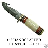 Ultimate Bone Collector Series Hand-Made Damascus Gut-Hook Blade Hunting Knife