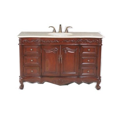 Princeton 56 Bathroom Vanity Top: Travertine