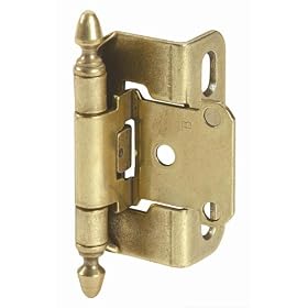 Amerock BP7550T2-O77 Decorative Hinge Hinge, Self-Closing, Partial Wrap, Decorative Tip, Overlay 1/2