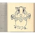  Cute Guinea Pig Valentine Rubber Stamp - Wood Mounted by Rubberhedgehog.Com