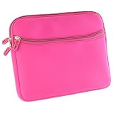 Universal Soft Sleeve Pouch for the Apple iPad and 8 - 10" Netbook Laptop - Pink Neoprene Cover Case with Double Zipper
