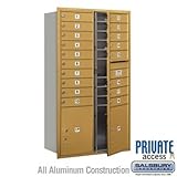 4C Horizontal Mailbox (Includes Master Commercial Locks) - 15 Door High Unit (55 Inches) - Double Column - 18 MB1 Doors / 2 PL5s - Gold - Front Loading - Private Access