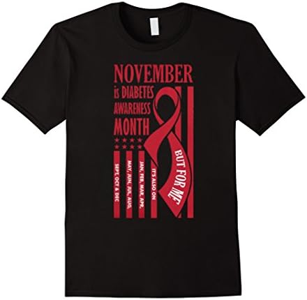 Men's Diabetes Awareness T Shirt - November is Diabetes Awareness Medium Black