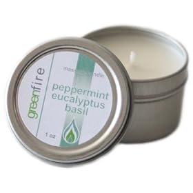 Greenfire Peppermint Eucalyptus Basil All Natural Vegetable Wax Massage Oil Candle (Size: 1 Fluid Ounce)