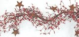 Burgundy Pip Berry Garland w/Stars