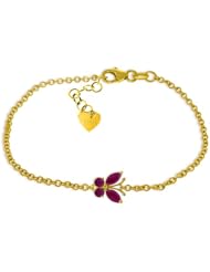 14k Yellow Gold Ruby Butterfly Bracelet