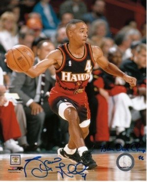 Spud Webb Autographed/Hand Signed Atlanta Hawks 8x10 Photo Slam Dunk Champ 86