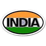 India and Indian Flag Car Bumper Sticker Decal Oval by LandsAndPeople