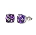 10K White Gold 8mm Amethyst Checkerboard Cushion title=