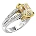 6.98 ct Yellow &amp; White Diamond Cocktail Ring in Platinum &amp; Yellow Gold