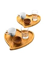 Bambum Kit de Tazas Espresso con Platos 8 Piezas Pcs B2107 Beige