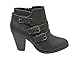 Titan Mall Forever Camila-64 Womens Fashion Chunky Heel Buckled Strap Ankle Booties