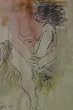 Figure, Watercolor and Pencil Drawing By Carmel Artist Victor Di Gesu - Framed Artwork