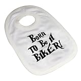MFG Baby's bib BORN TO BE A BIKER BABY bib BOY GIRL BABIES CLOTHES GIFT FUNNY COOL MOTORBIKE