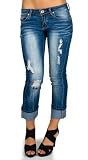 Machine Jeans Cropped Cuff Jeans - Medium Wash