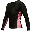 Women's Grappling Rash Guard - Piranha Gear - Long Sleeve - Black and Pink