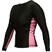 Women's Grappling Rash Guard - Piranha Gear - Long Sleeve - Black and Pink