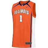 Nike Elite Illinois Fighting Illini #1 Orange Replica Basketball Jersey