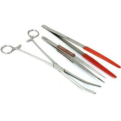 Ultrasonic Steam Cleaner Tweezers & Curved Forceps 3Pcs