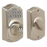 Schlage BE365VCAM619 Camelot Keypad Deadbolt, Satin Nickel