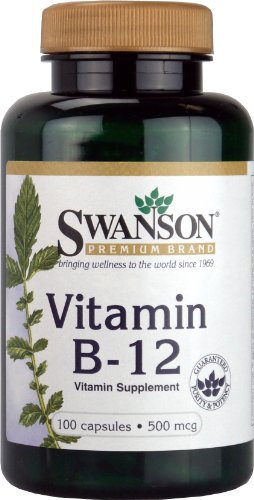 Swanson Vitamin B12 (500mcg, 100 Capsules (Three-Month Supply) )
