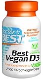 Doctor's Best Best Vegan D3 Vegetarian Capsules, 60 Count
