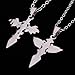 YAZILIND Jewelry Stainless Steel Double Angel Evil Wing Love Pendant Chain Couple Necklace Gift 17