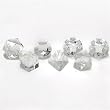 GameScience: Polyhedral 7-Die Set - Translucent / Gem Un-Inked Precision Edge Dice - Diamond (Colorless / Clear)