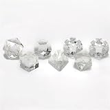 GameScience: Polyhedral 7-Die Set - Translucent / Gem Un-Inked Precision Edge Dice - Diamond (Colorless / Clear)