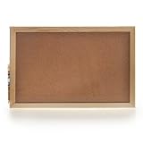Cork Bulletin Board with Satin Finish Wood Frame, 12