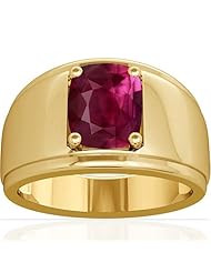 14K Yellow Gold Cushion Cut Ruby Solitaire Ring