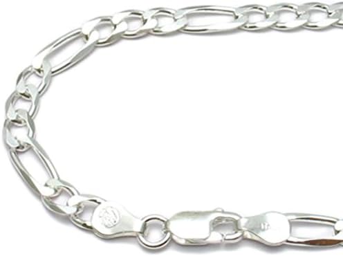 Sandra Creative Design silver-tone 9" 10" 11" 12" Figaro Anklet -5mm 12"
