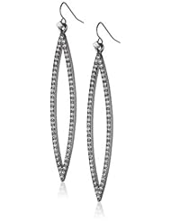 Steve Madden Crystal Oval Drop Earrings