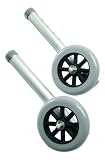 5 Inch AutoStop Walker Wheels / Brakes + Glide Caps