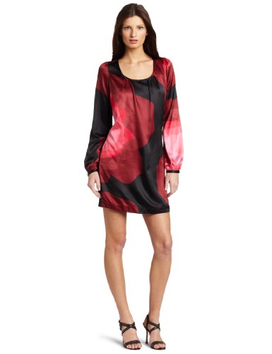 D.E.P.T. Women's Coolest Satin Long Sleeve Dress